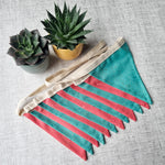 Bunting - Speckled Strawberry and Turquoise